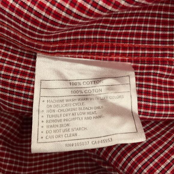 Ariat Western Shirt Men’s SP Red Wrinkle Free Gingham Preppy Fishing Gorpcore - Picture 9 of 9